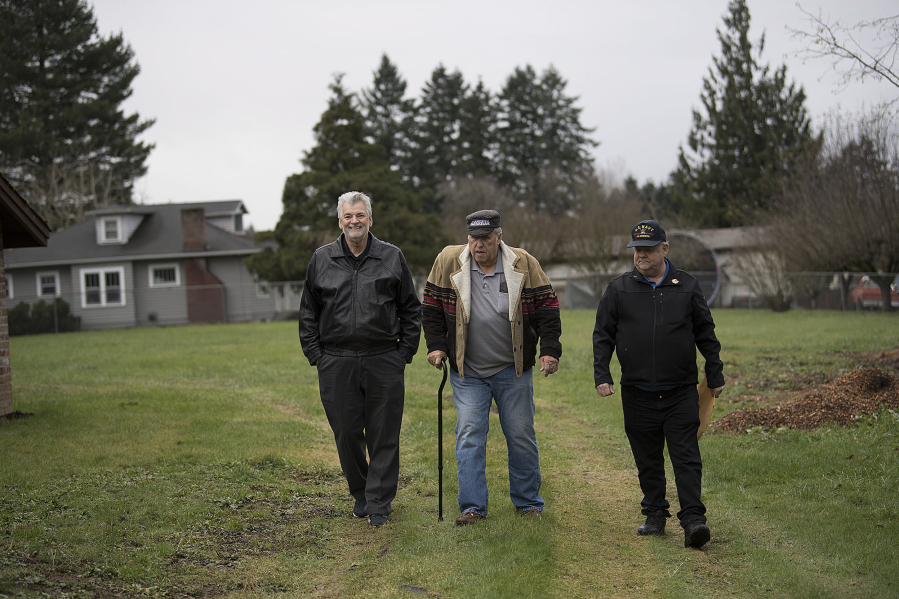 America for Veterans Foundation representatives walking the Veterans Village property