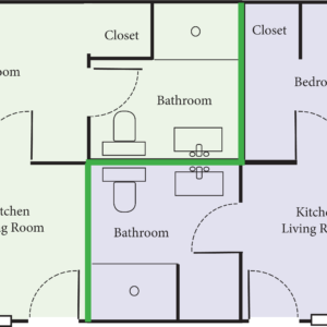 Floor plan for an apartment in the Veterans Village project