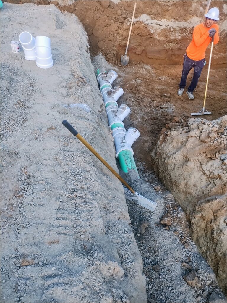 Second view of sewer line installation at the Veterans Village site